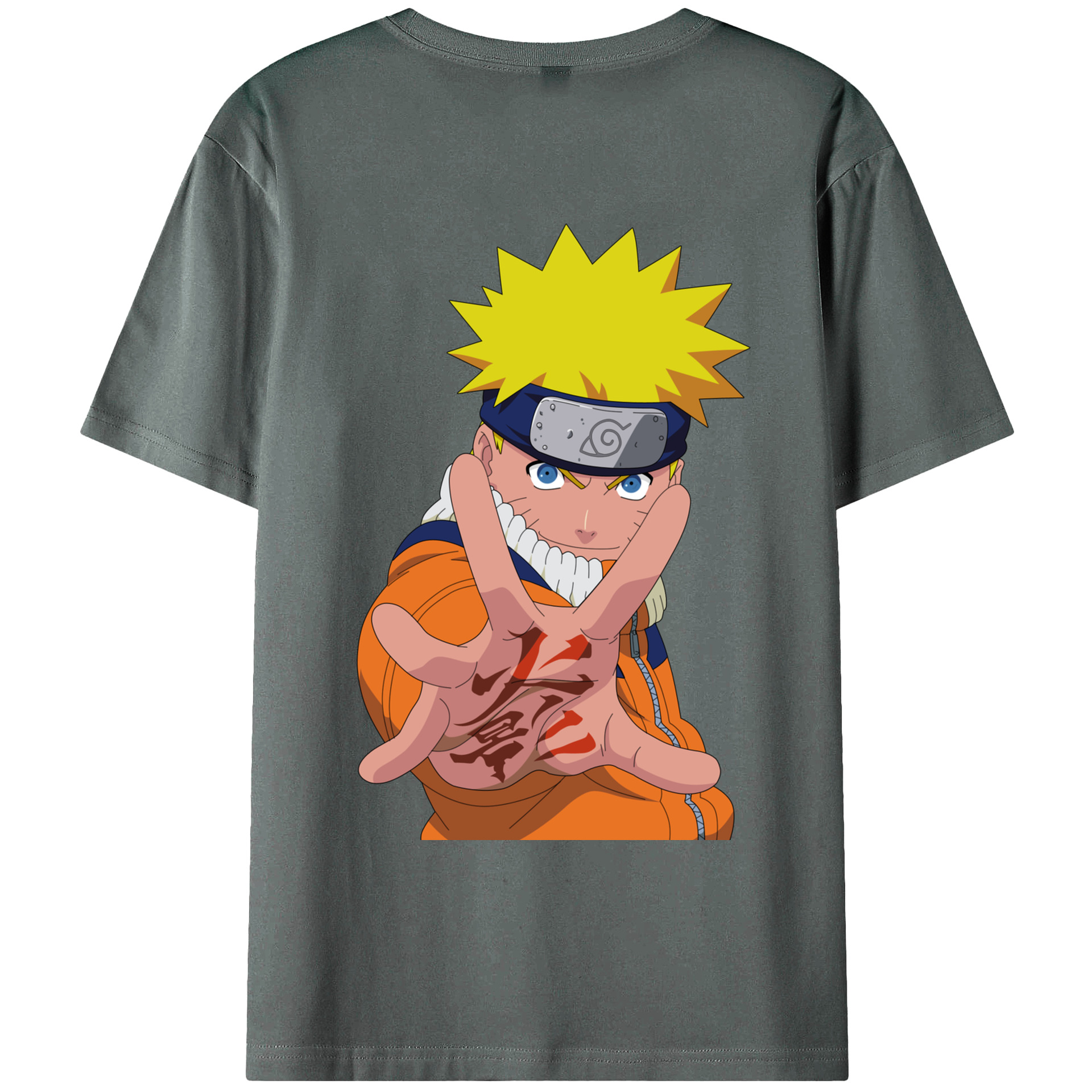 （画像用） NARUTO -ナルト- うずまき ナルト Uzumaki Naruto 綿100％ メンズ半袖Tシャツ（バックプリント） 通気性